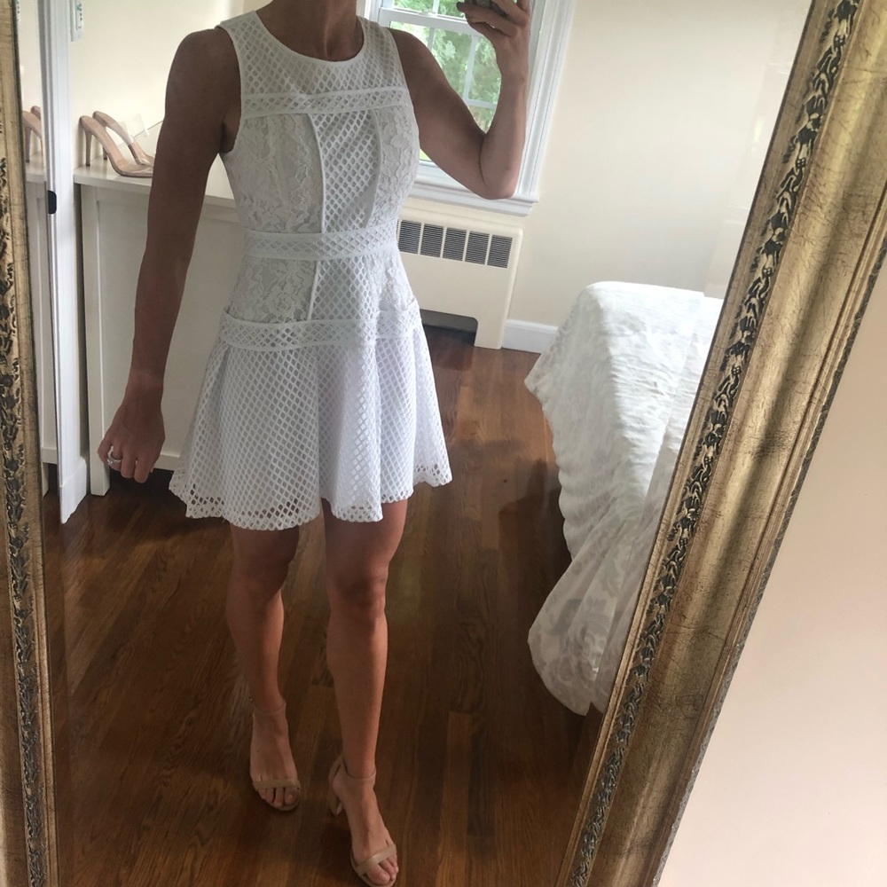 White Crochet Lace Embroidered Dress